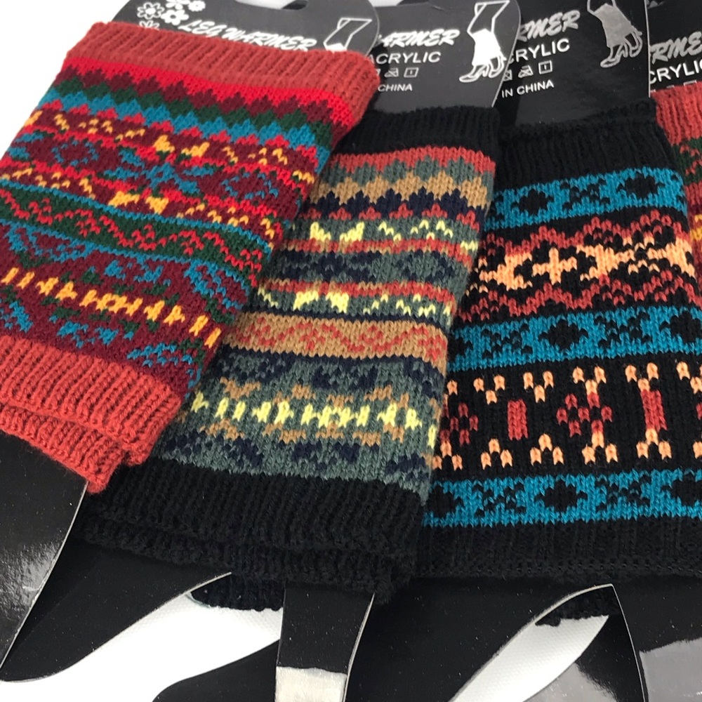 💥NEW💥 Boho Chic Tibetian Style Knit Leg Warmers - Picture 3 of 6